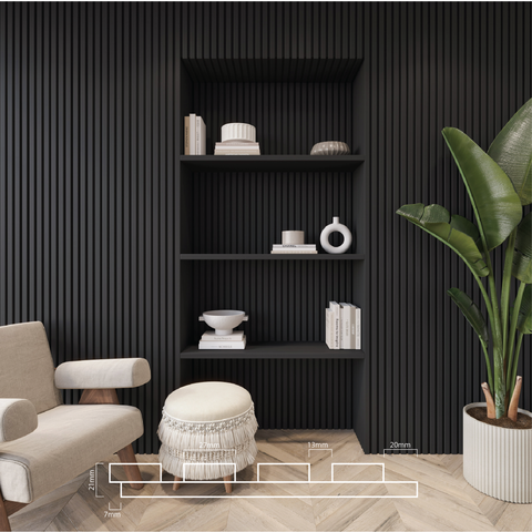 Slat Interior Acoustic Panelling - Onyx