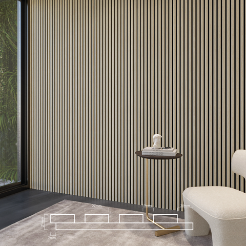 Slat Interior Acoustic Panelling - Silver Oak