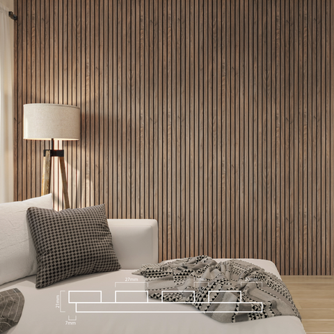 Slat Interior Acoustic Panelling - Natural Walnut