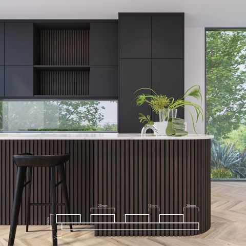 Slat Interior Acoustic Panelling - Natural Ebony