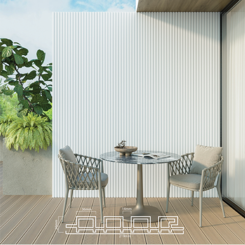 Slat Exterior WPC Panelling - White