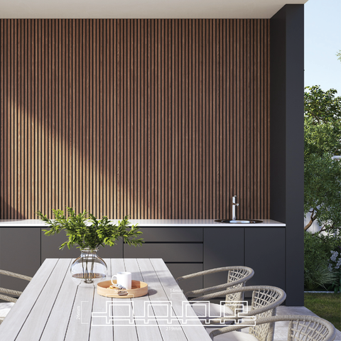 Slat Exterior WPC Panelling - Teak